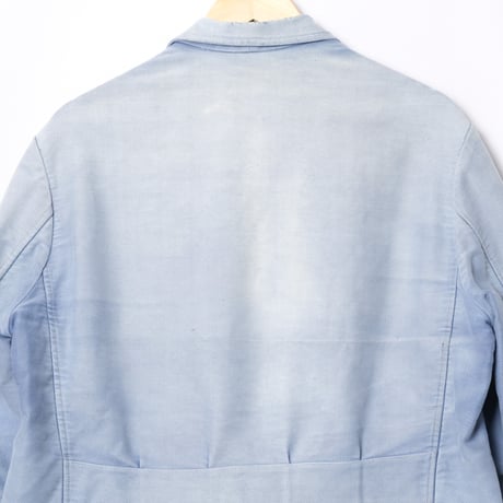 50s France Vintage Le Favori Lapel Blue Moleskin Work Jacket