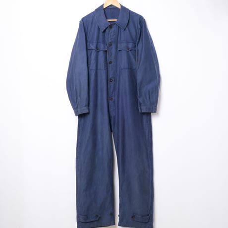 40-50s France Vintage Blue Moleskin all ln One