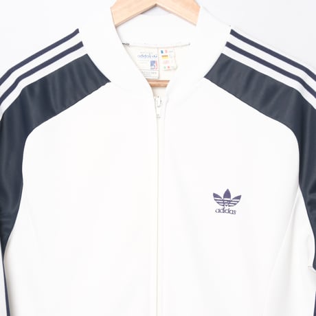 70-80s Vintage adidas Ventex ATP Track Jacket White × Navy (Made in France)