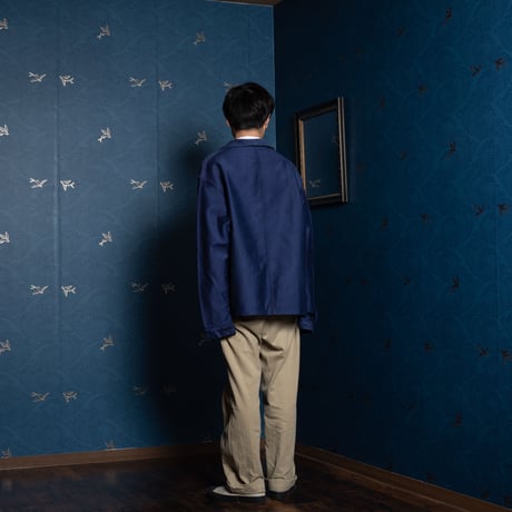 50s France Vintage Adolphe Lafont  Blue Moleskin Jacket