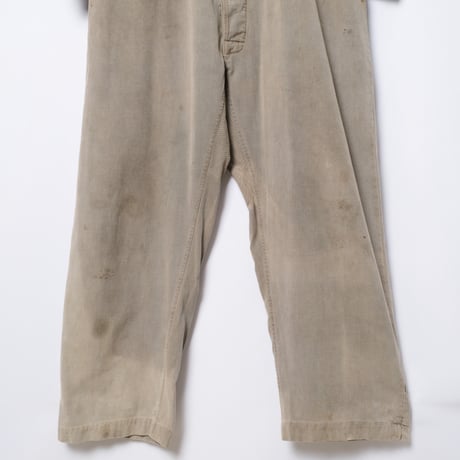 30-40s France Vintage LABOR Gray Cotton Twill All ln One