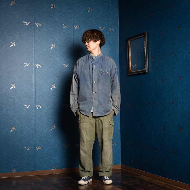 French Army Blue Cotton Twill Bourgeron Jacket