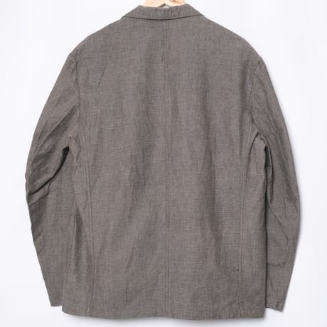 50-60s France Vintage Canvas Black Chambray Tailored Jacket 52