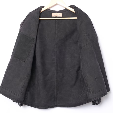 50s France Vintage Le Mont Saint Martin Black Moleskin Work Jacket