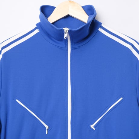 70s Vintage adidas Track Jacket With Hood Blue × White (Made in West Germany)