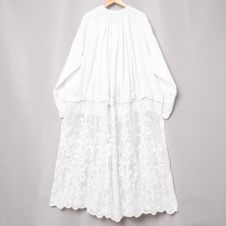 Early 1900s France Antique Linen Church Smock