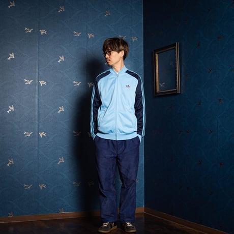 70-80s Vintage adidas VENTEX  ATP Track Jacket Light Blue × Navy (Made in France)