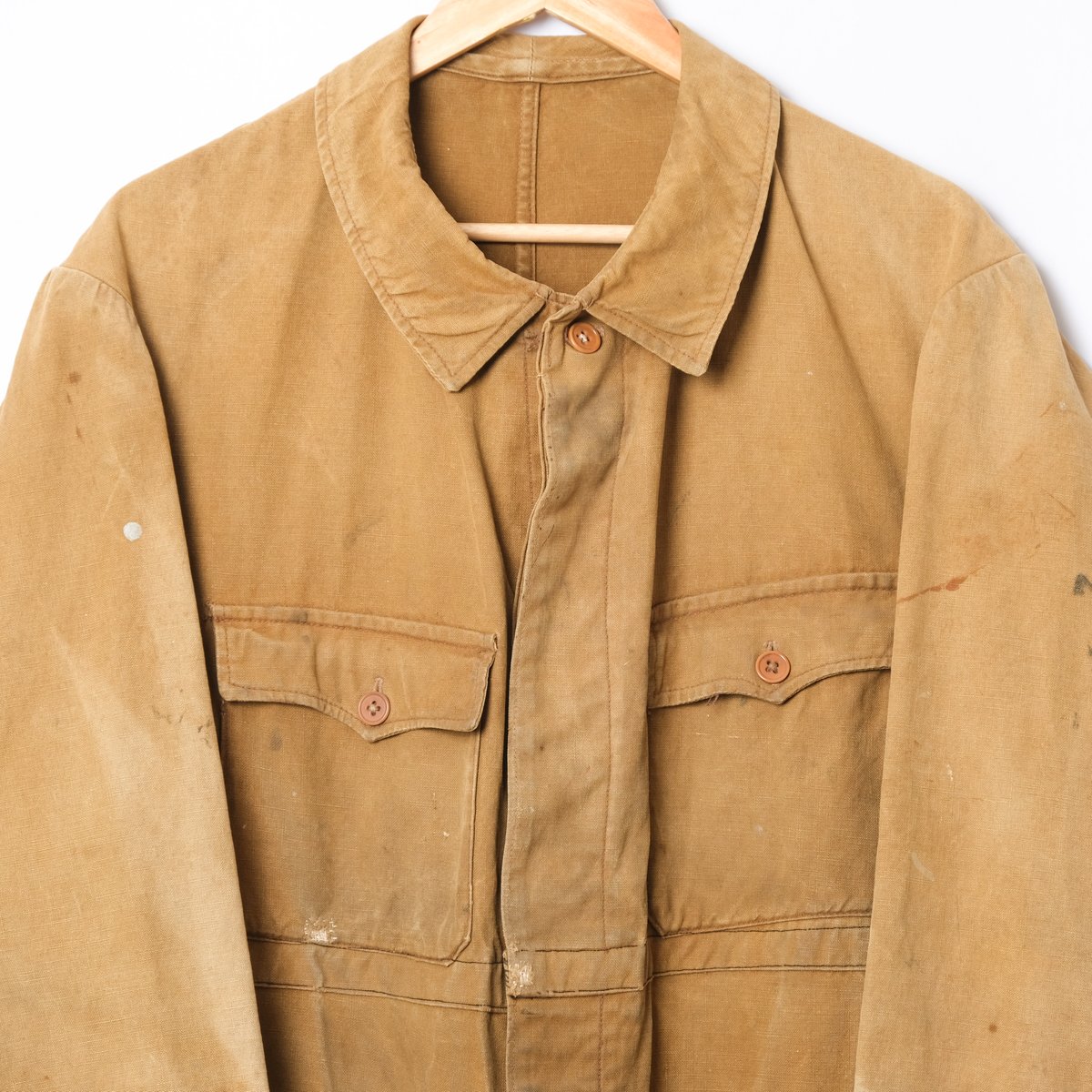 60s Adolphe Lafont コットンツイル オールインワン ツナギ 1960's〜 FRANCE製 [Adolphe Lafont] ホワイト フレンチワーク