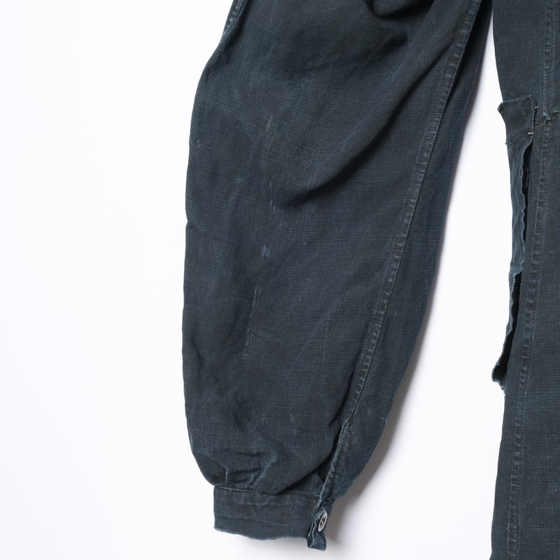 30s France Vintage Indigo Linen Maquignon Coat