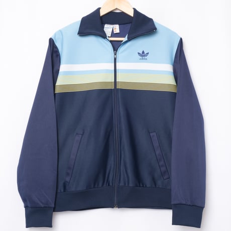 70s Vintage adidas Track Jacket RightBlue × Stripe× NavyBlue (Made in France)