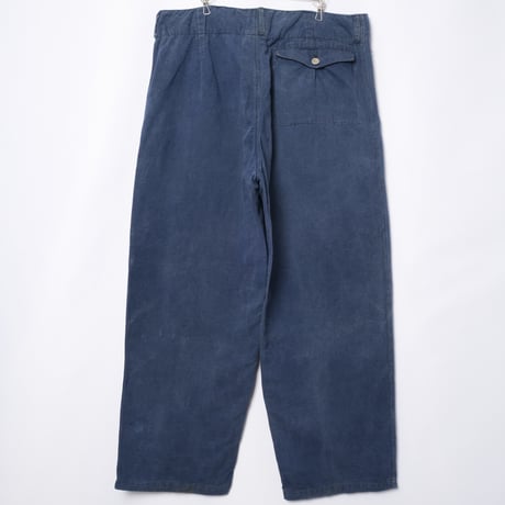 German Army LuftWaffe Blue Cotton Linen Mechanic Trousers