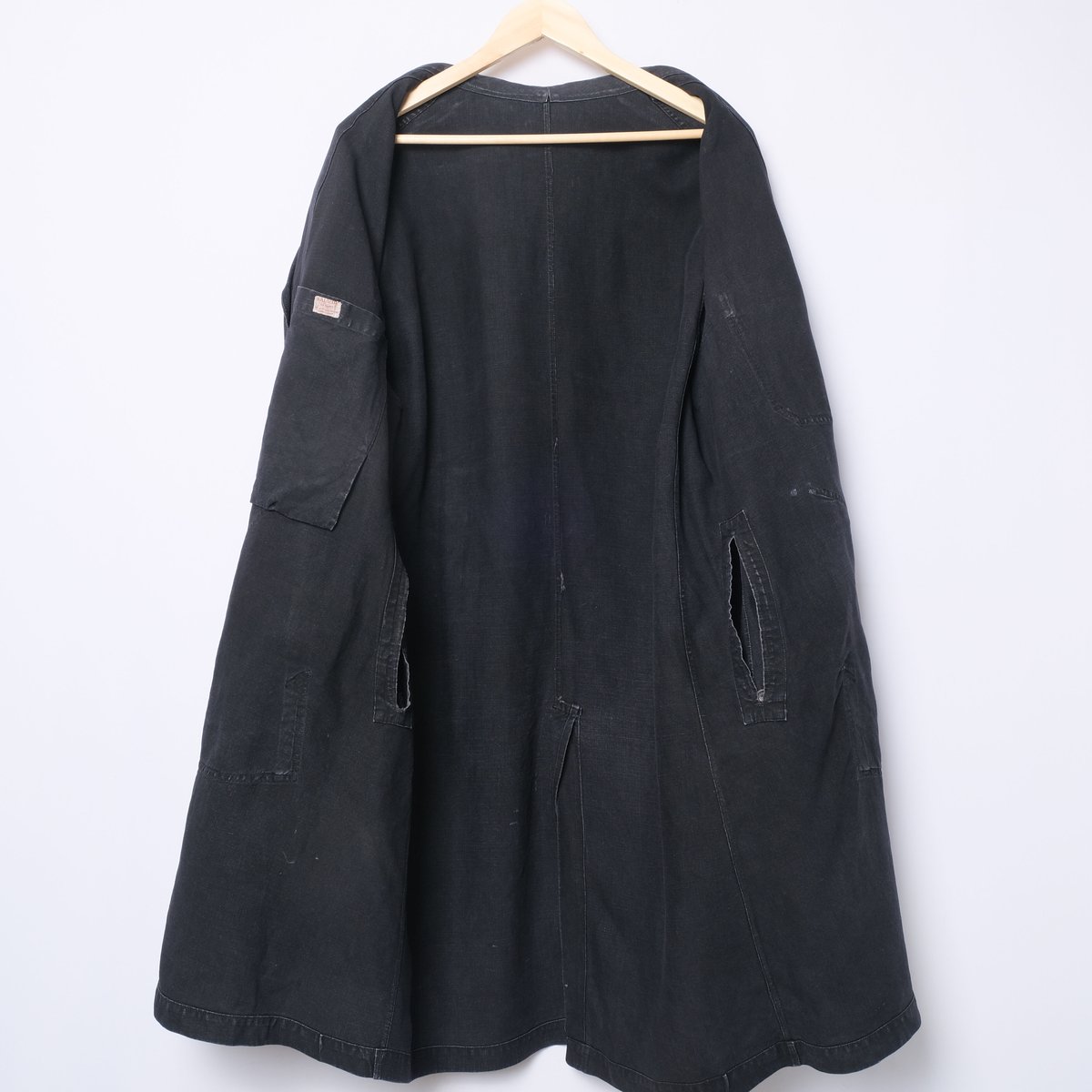 30-40s France Vintage SALACHE Black Linen Maqu 30-40s France Vintage SALACHE Black Linen Maqu