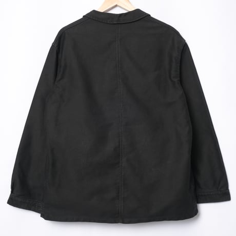 50-60s France Vintage Adolphe Lafont Black Moleskin Work Jacket