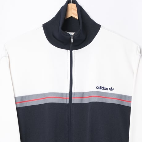 70-80s Vintage adidas Ventex Track Jacket Navy × White × Lines (Made in France)