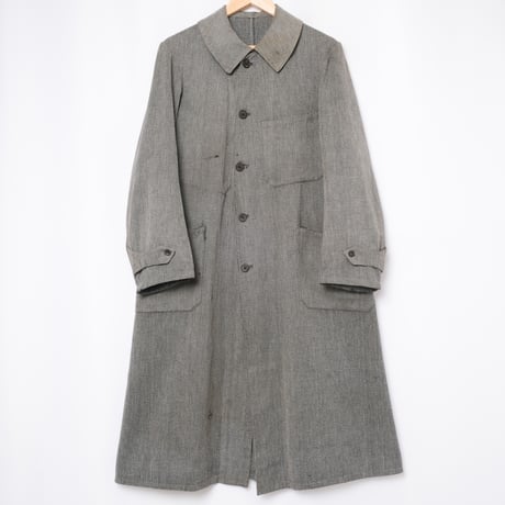 30-40s French Vintage  HBT Black Chambray Atelier Coat