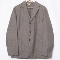 50-60s France Vintage Canvas Black Chambray Tailored Jacket 46
