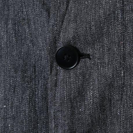 40-50s French Vintage  Black Chambray Atelier Coat  Size 50 Dead Stock