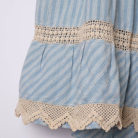 〜30s France  Farmers Stripe Skirt