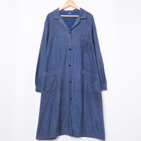 50-60s France Vintage Cotton Work Dress