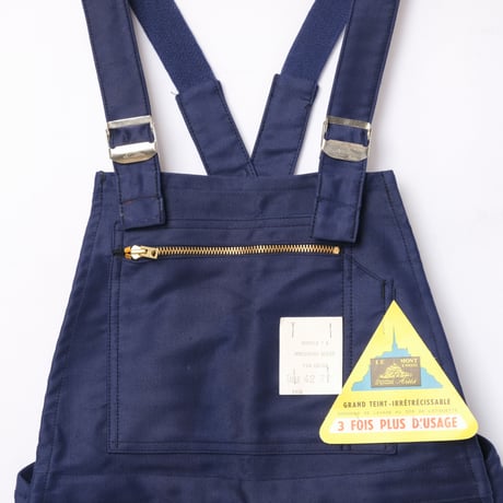 40-50s Le Mont St Michel  Blue Moleskin Work Overalls Dead Stock