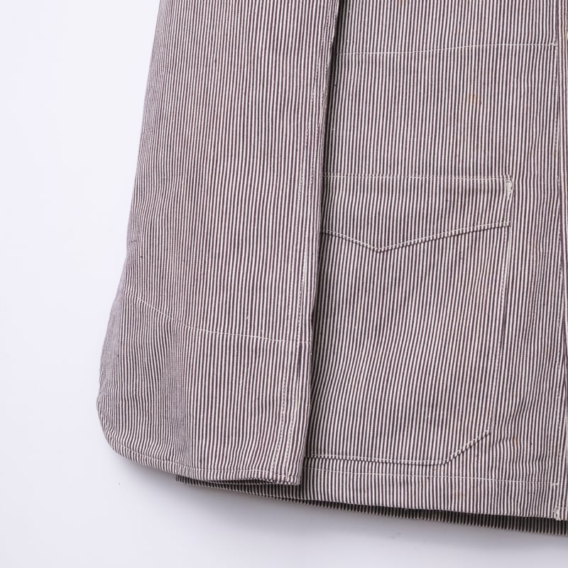 40s-50s French Striped Butcher (Cook) Jacket D