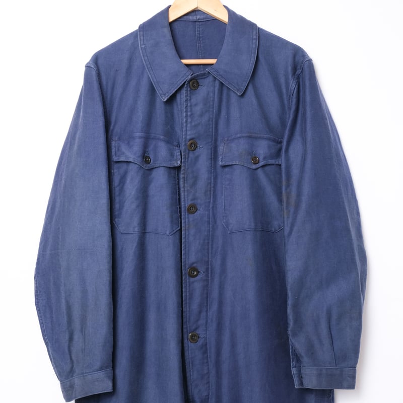 断捨離‼︎ 40 50s フランスヴィンテージ　フィッシャーマン　モールスキン 40-50s France Vintage Blue Moleskin all ln One