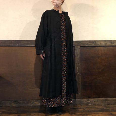 40-50s  Light Black Moleskin Work Dress Dead Stock