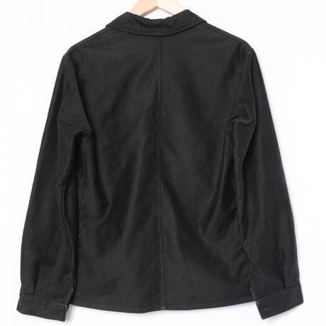 40-50s  France Vintage Le Mont St Vincent Black Moleskin Jacket 4 Buttons