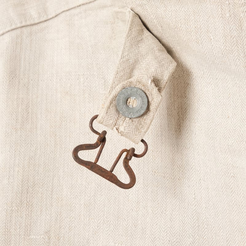 20s French Army Linen HBT Bourgeron Metal Butt 20s French Army Linen HBT Bourgeron Metal Butt