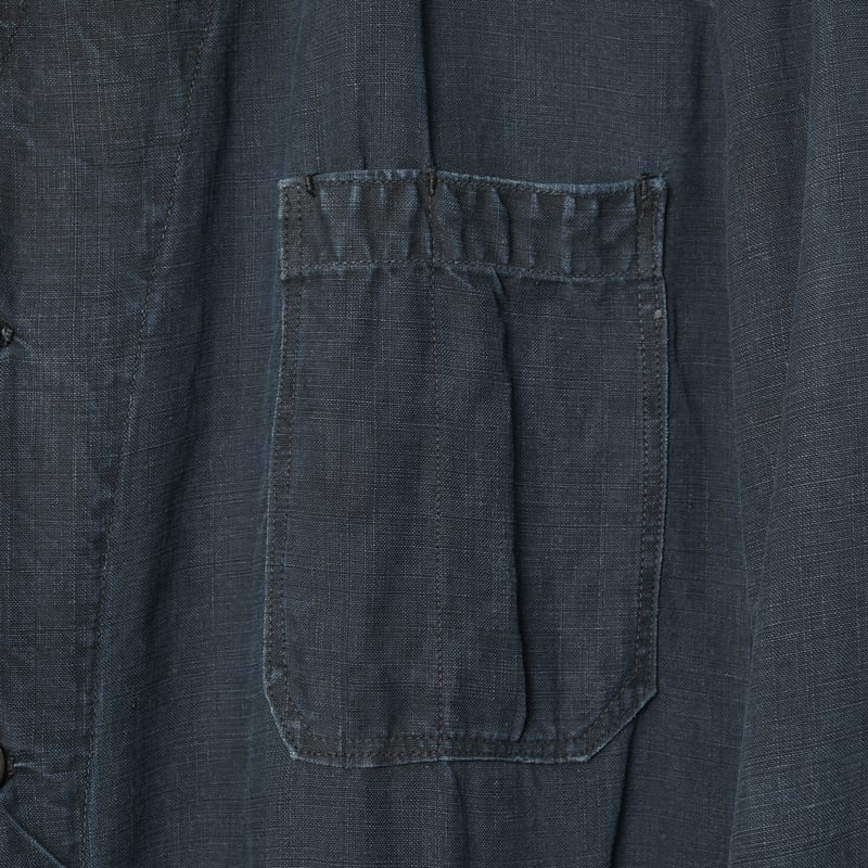 30s France Vintage Indigo Linen Maquignon Coat