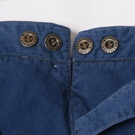 -30s France Vintage Fireman HBT Cotton Trousers