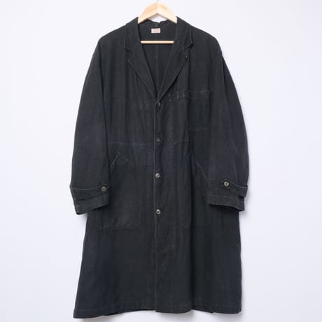 ジャケット・アウター 30s French Vintage Black Cotton Coat 1930-40s】