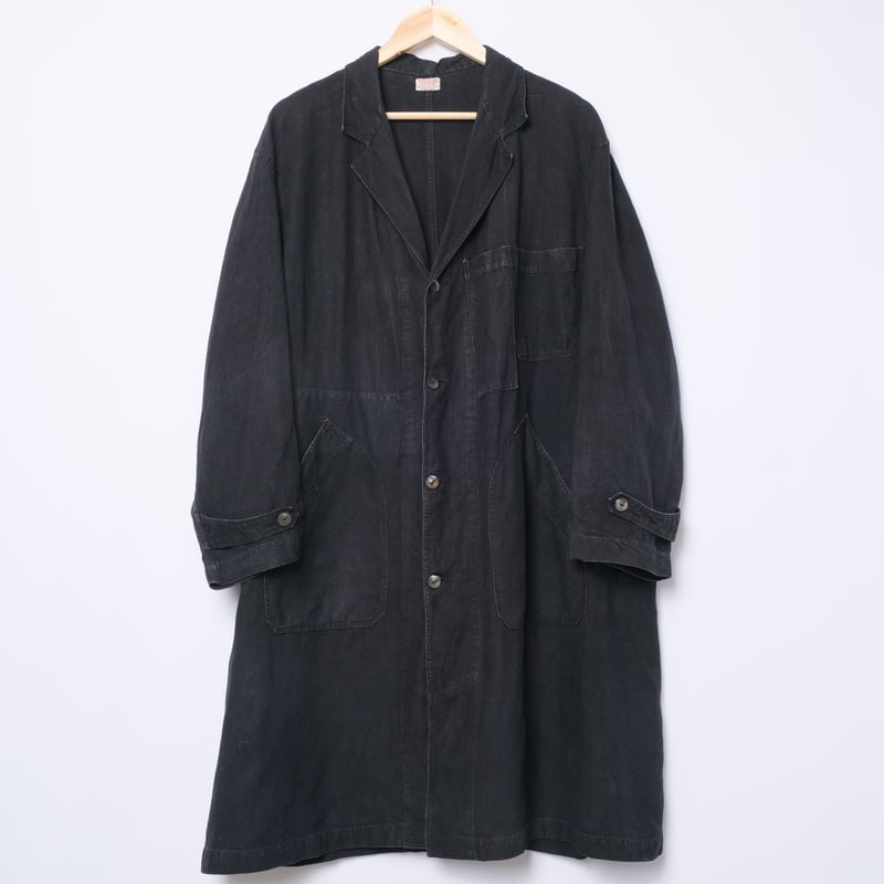 30-40s France Vintage SALACHE Black Linen Maqu 30-40s France Vintage SALACHE Black Linen Maqu