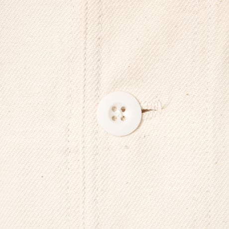 40s France Vintage Ecru Work Jacket 4 Buttons Size 48 DeadStock
