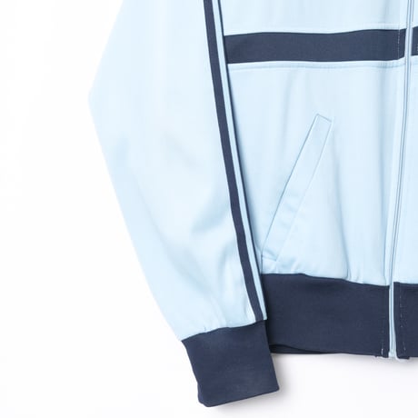 70-80s Vintage adidas Track Jacket Model  First Light Blue × Navy（Made in France）