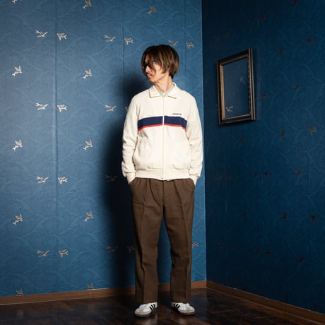 70-80s Vintage adidas Track Jacket White Navy & Red Line (Made in West Germany)