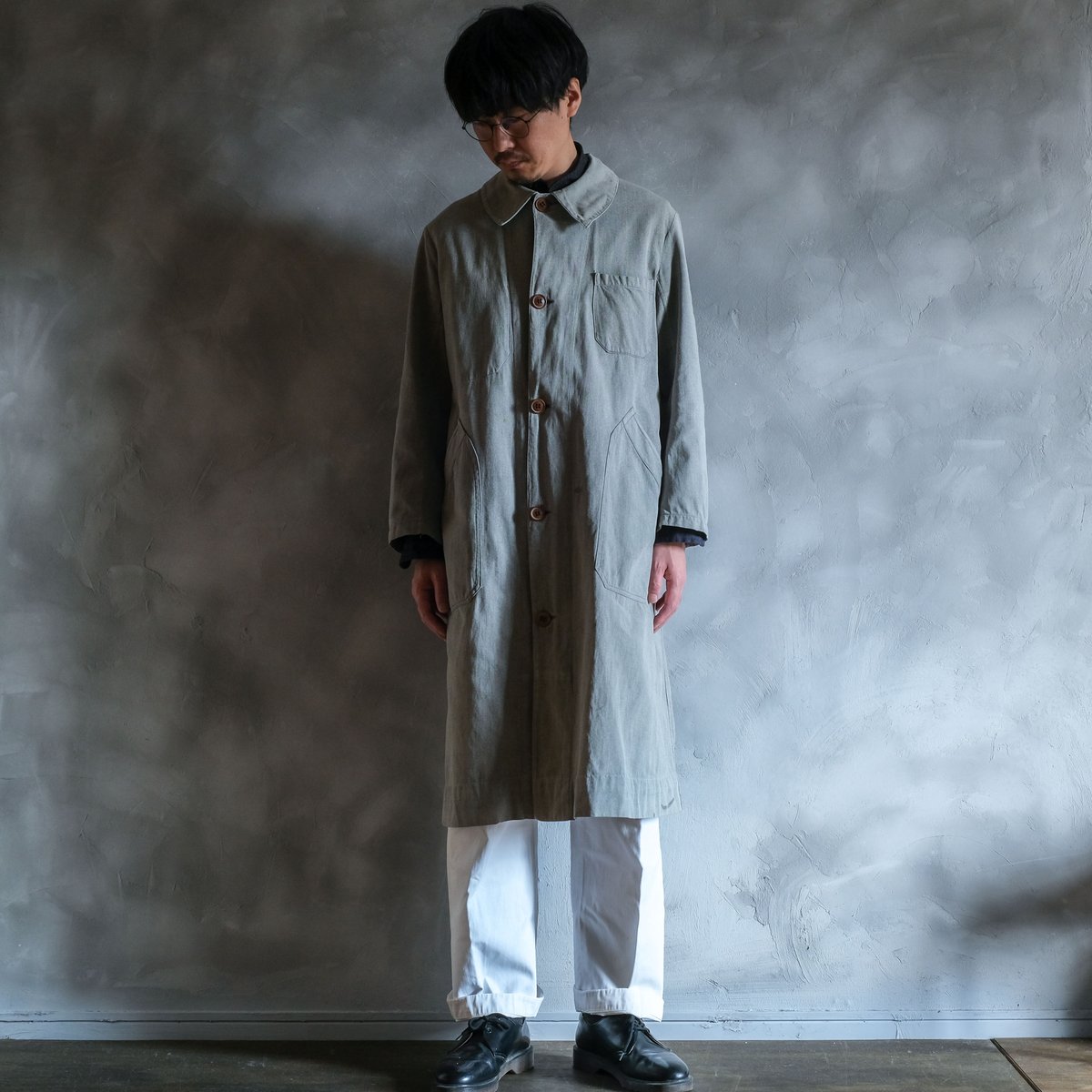 30-40s French Vintage Black Chambray Atelier Co
