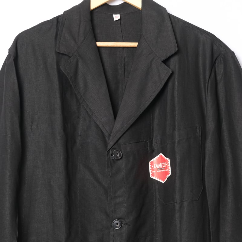 40s France Vintage Au Molinel Black Linen Maqui