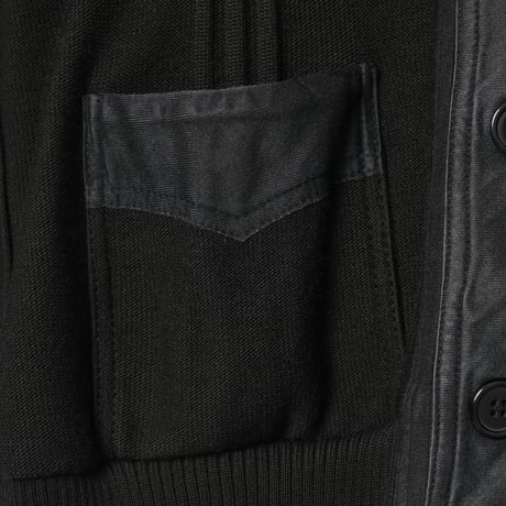 70-80s Vintage adidas  EIN SCHWAHN Button Knit Jacket Black (Made in West Germany)