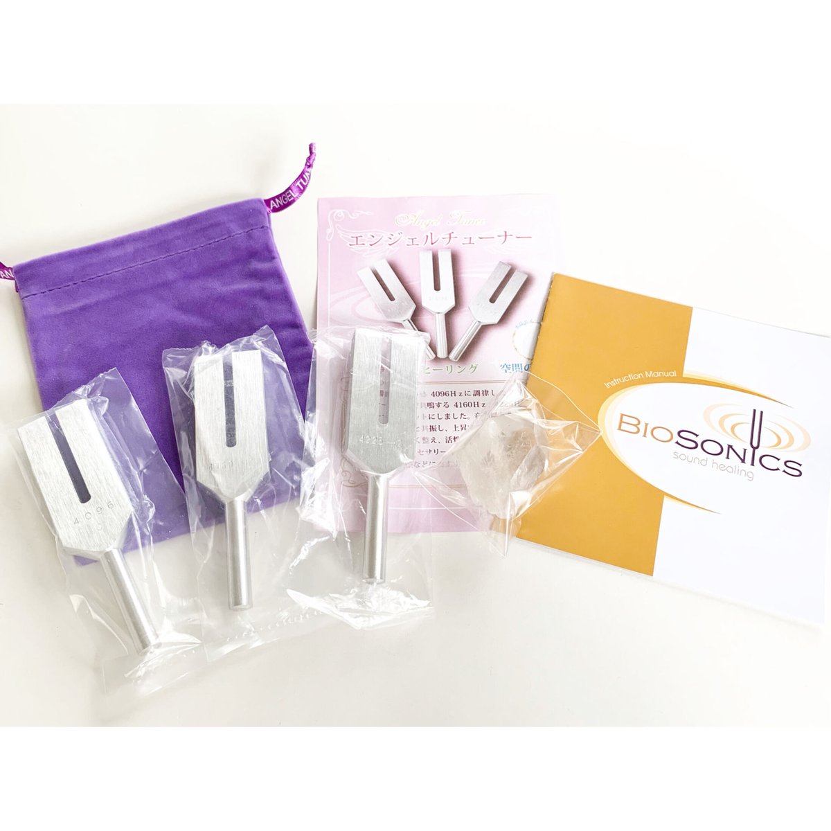 BIOSONICS社正規品》エンジェル チューナー＊水晶ポイント&ポーチ付き 
