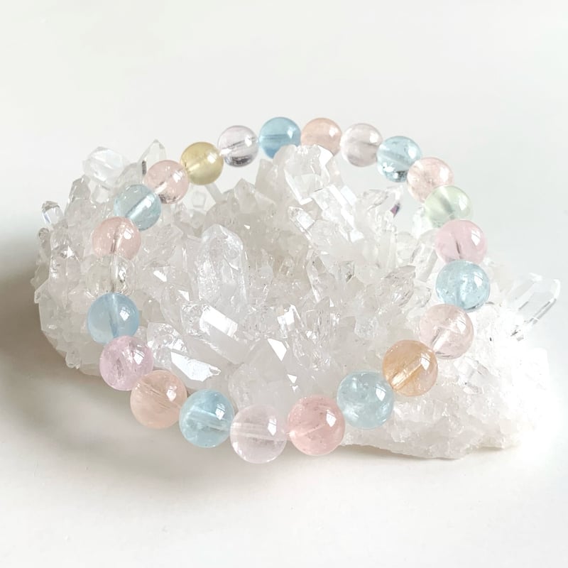 ベリル キャンディカラー＊ブレスレット 8mmビーズ／内周16cm  