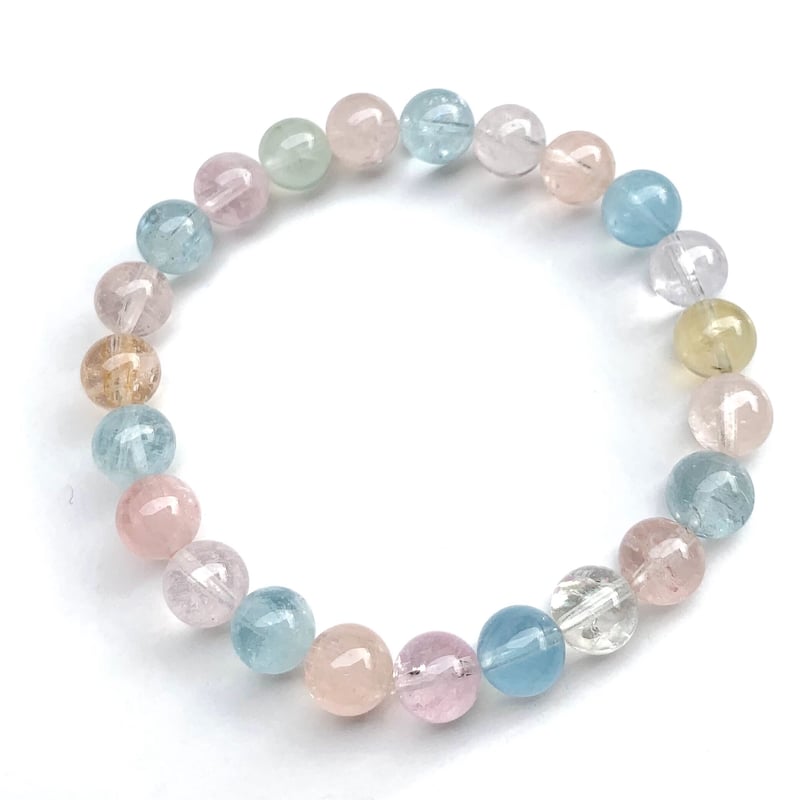 ベリル キャンディカラー＊ブレスレット 8mmビーズ／内周16cm  