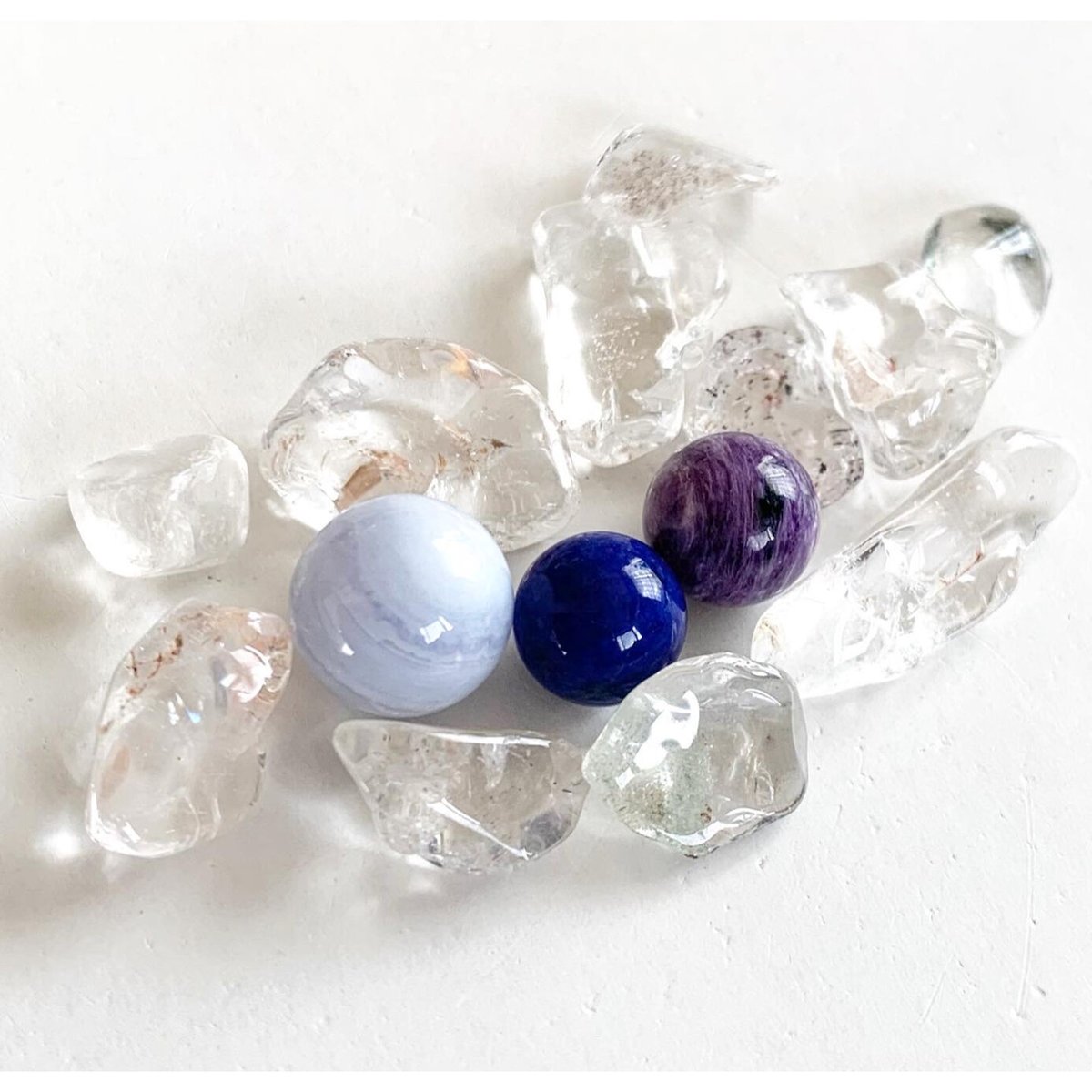 ちょこっと瞑想スフィアセット＊チャロアイト10mm／ラピスラズリ