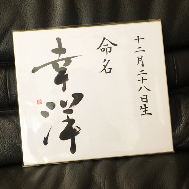 書道家の書くオーダーメイド命名書・色紙版 | 書道家 藤井碧峰