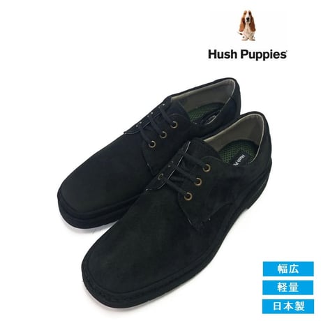 Hush Puppies（ハッシュパピー）❘ カジュアルシューズ | プレーントゥ | 撥水 | スエード | 4E | M-5514T Black