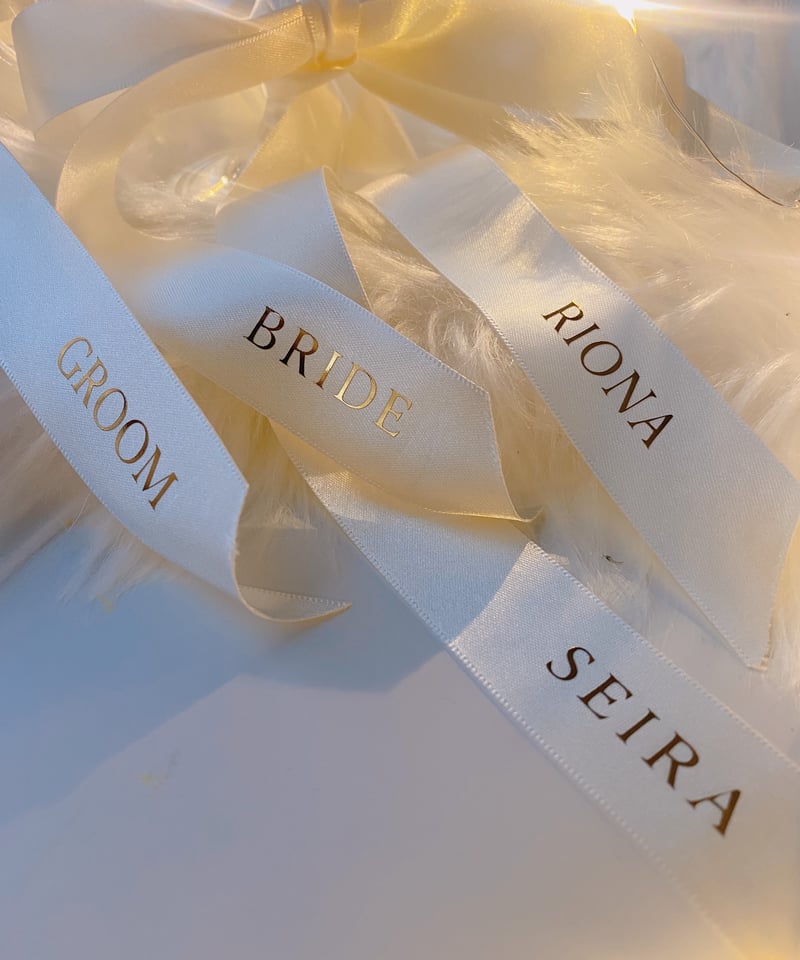 サテン リボン席札 名入れリボン | micalligraphy & design