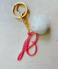 イニシャルキーホルダー   3D Letter Name Tag Acrylic Keychain