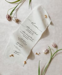 布製メニュー ファブリック　メニュー表　 fabric wedding menu