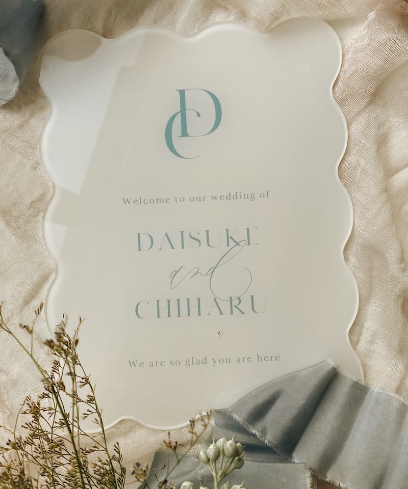 ウェーブデザイン アクリルウェルカムボード Wave Weicome Sign 韓国