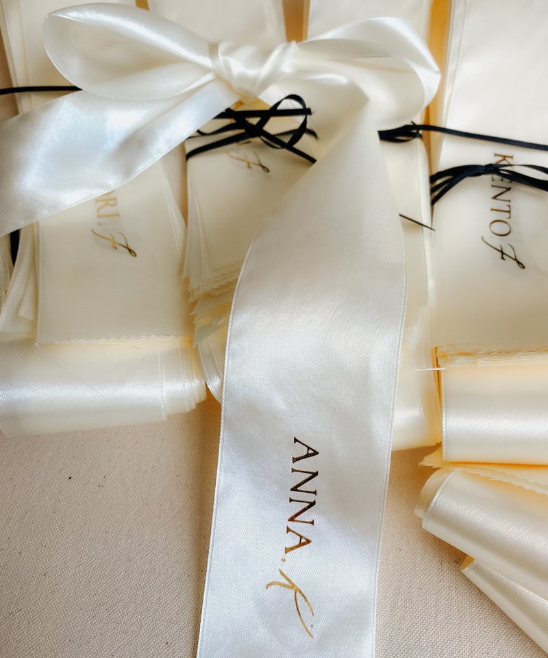 サテン リボン席札 名入れリボン | micalligraphy & design